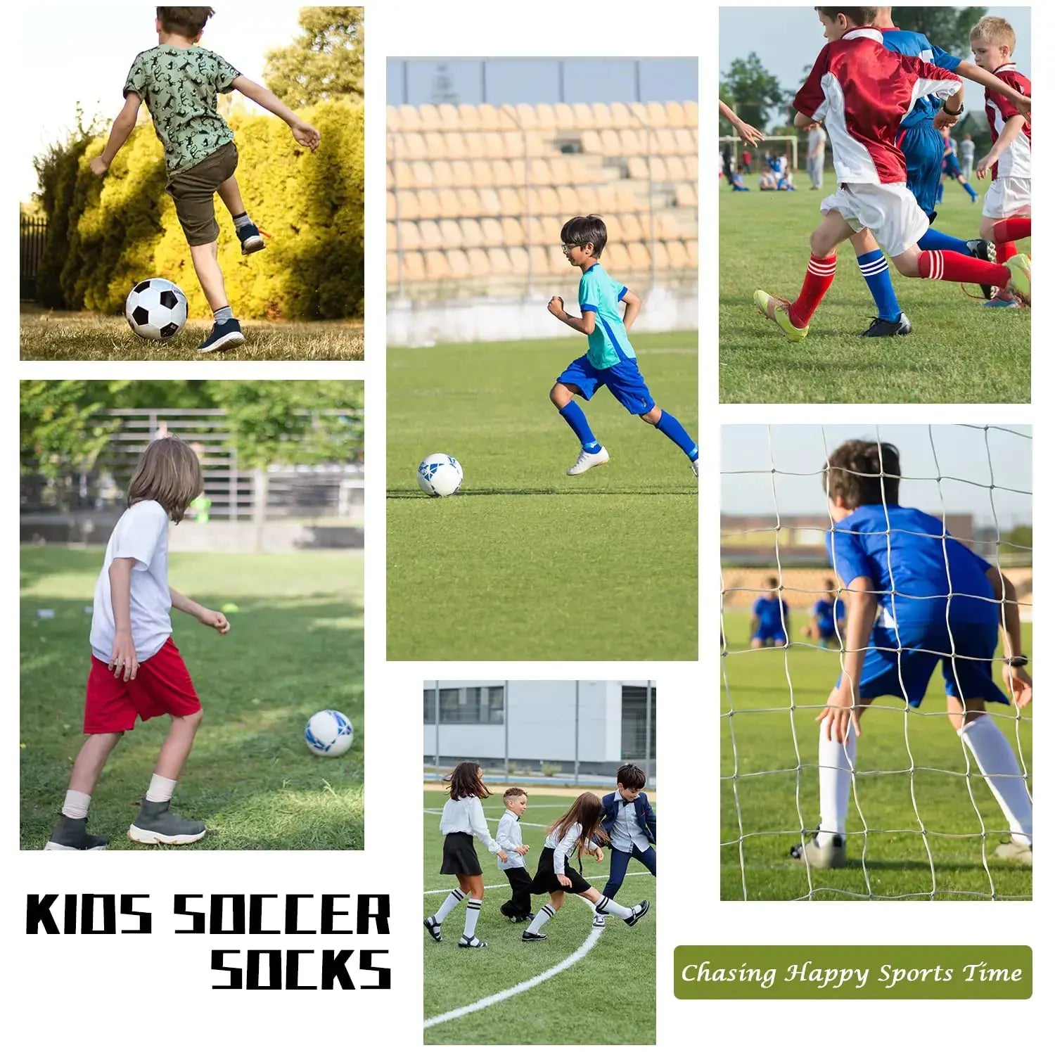 Zando 4 Pairs Kids Soccer Socks