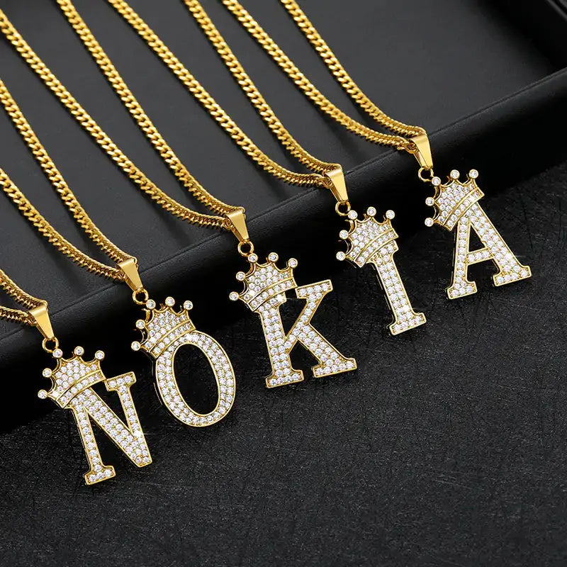 Zircon Alphabet Necklace - Personalized Pendant