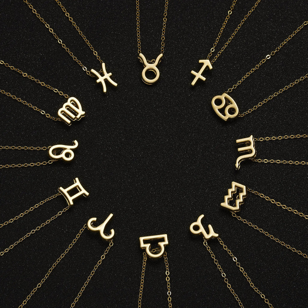Zodiac Sign Pendant Necklace - Available in 12 Different Zodiac Signs