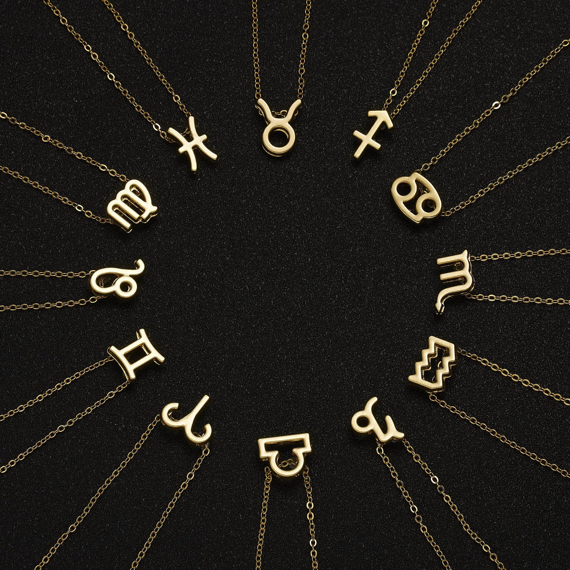 Zodiac Sign Pendant Necklace - Available in 12 Different Zodiac Signs