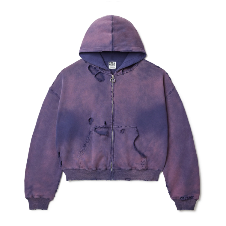 Vale Forever Purple Destroyer Zip Up Hoodie