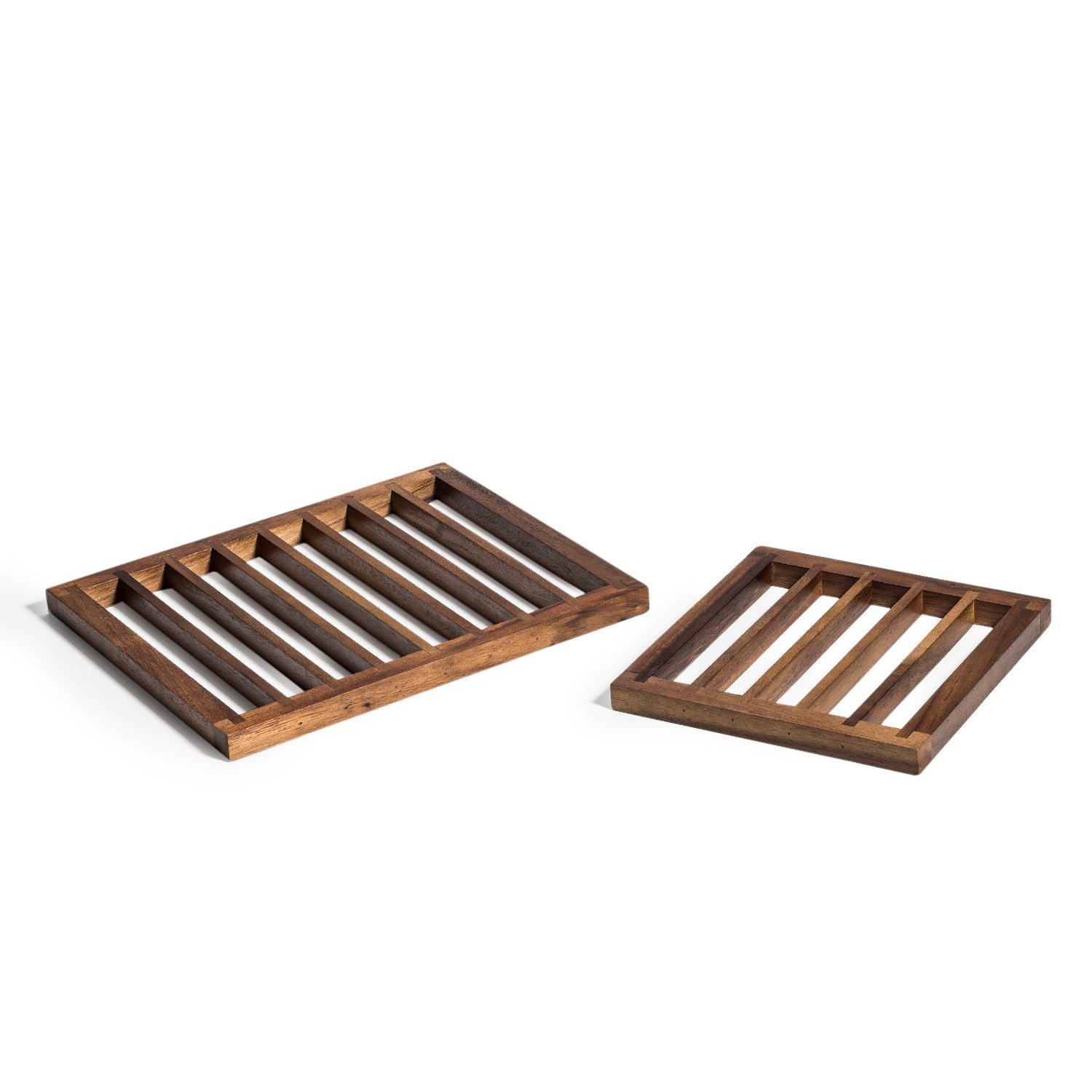 Acacia Wood Trivet Set Of 2 Large Heat Resistant Kitchen Hot Pads Rustic
