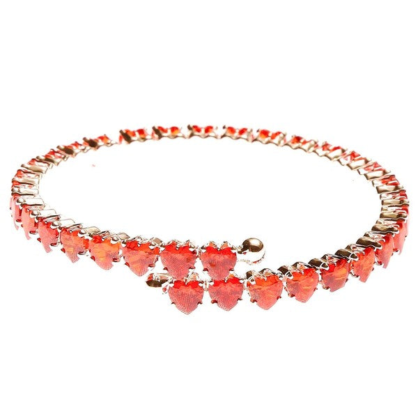 Adjustable Pink Heart CZ Spring Wrap Bracelet For Women
