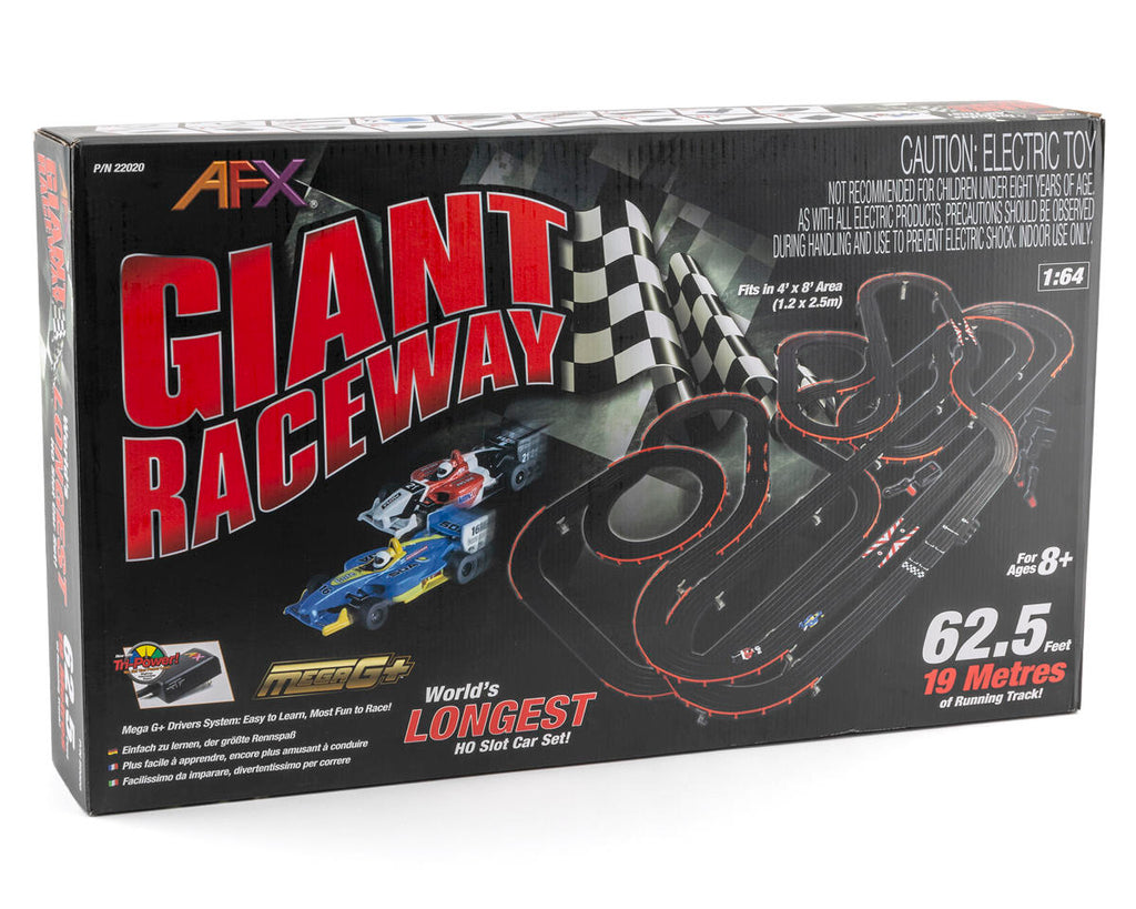 AFX Mega G+ Giant Raceway HO Slot Car Set w/Two Formula Cars (Mega G+) 22020