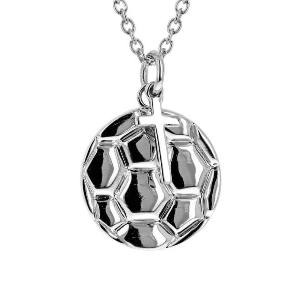 Soccer Ball Dangle Cross Necklace
