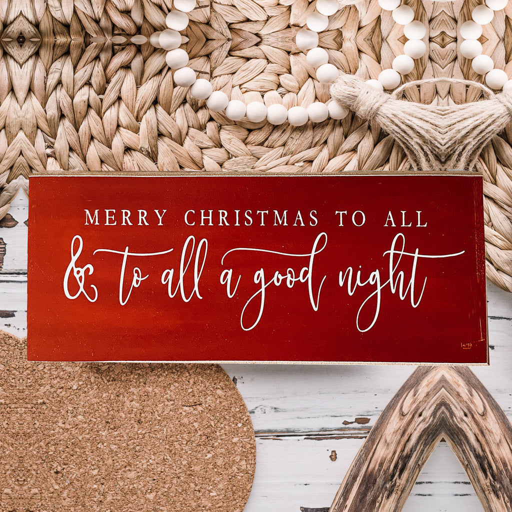 Merry Christmas Sign To All A Good Night Wooden Holiday Wall Decor