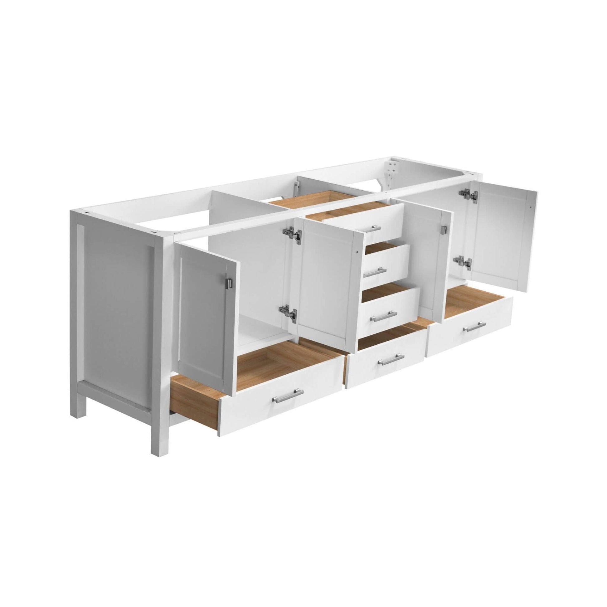 Nuvia 84-Inch Double Basin Freestanding Bathroom Vanity With Solid Wood Frame [No Faucet] (SAK82614)