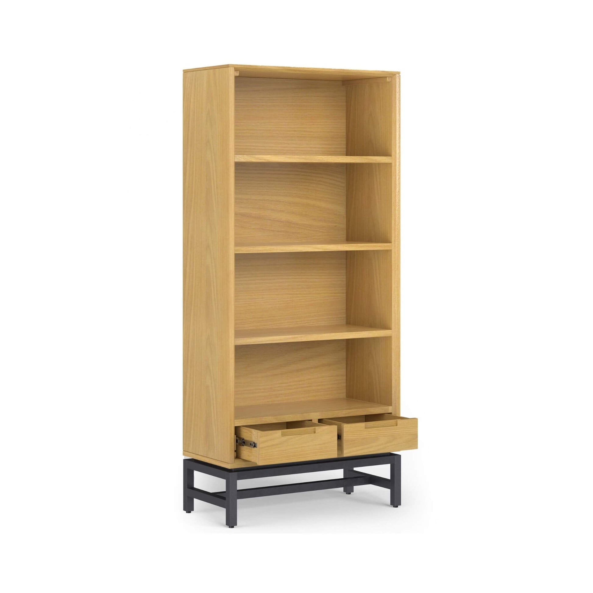 Nuvia Banting Mid-Century Oak Veneer Bookcase With Adjustable Shelves (SAK54087)