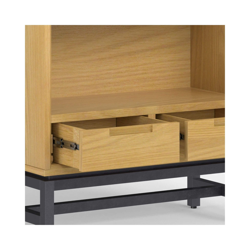 Nuvia Banting Mid-Century Oak Veneer Bookcase With Adjustable Shelves (SAK54087)