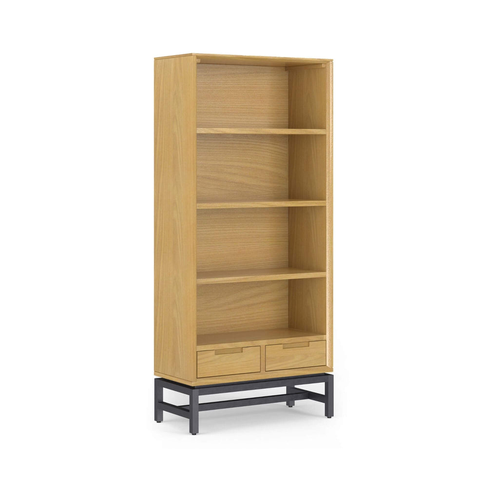 Nuvia Banting Mid-Century Oak Veneer Bookcase With Adjustable Shelves (SAK54087)