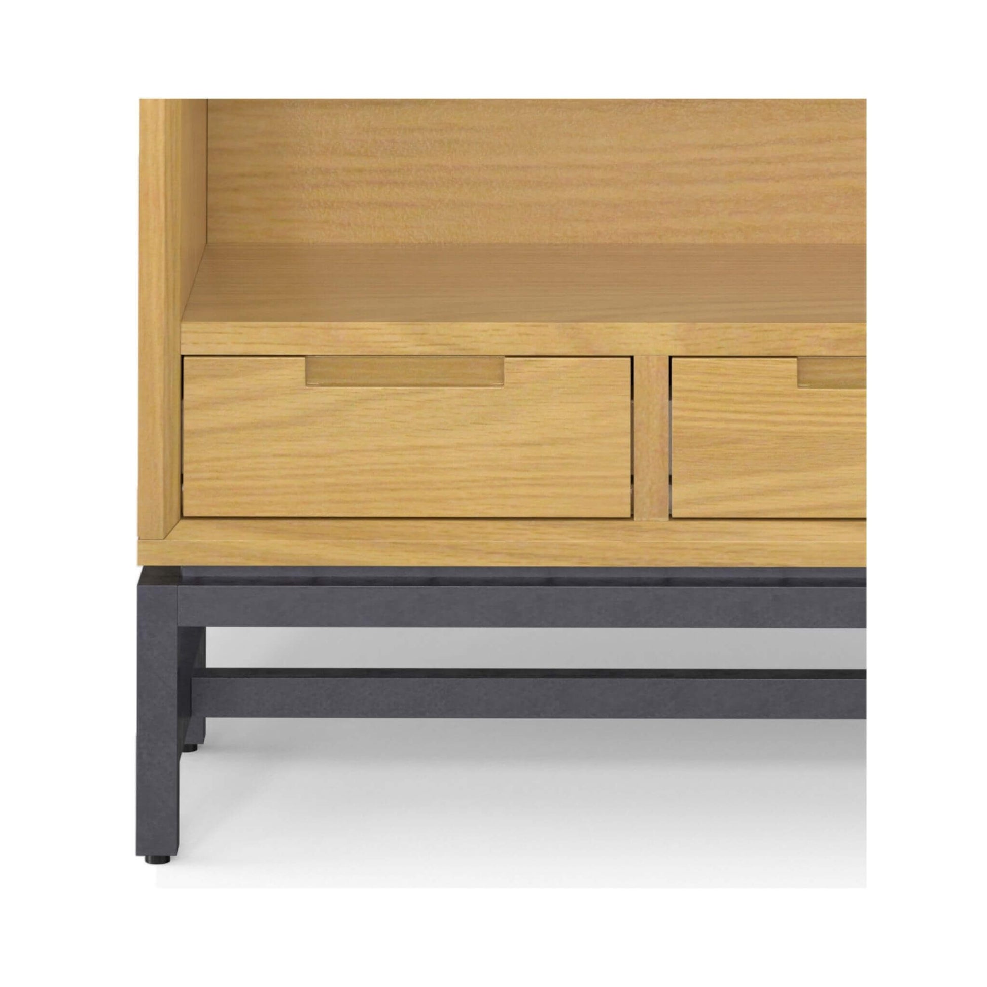 Nuvia Banting Mid-Century Oak Veneer Bookcase With Adjustable Shelves (SAK54087)