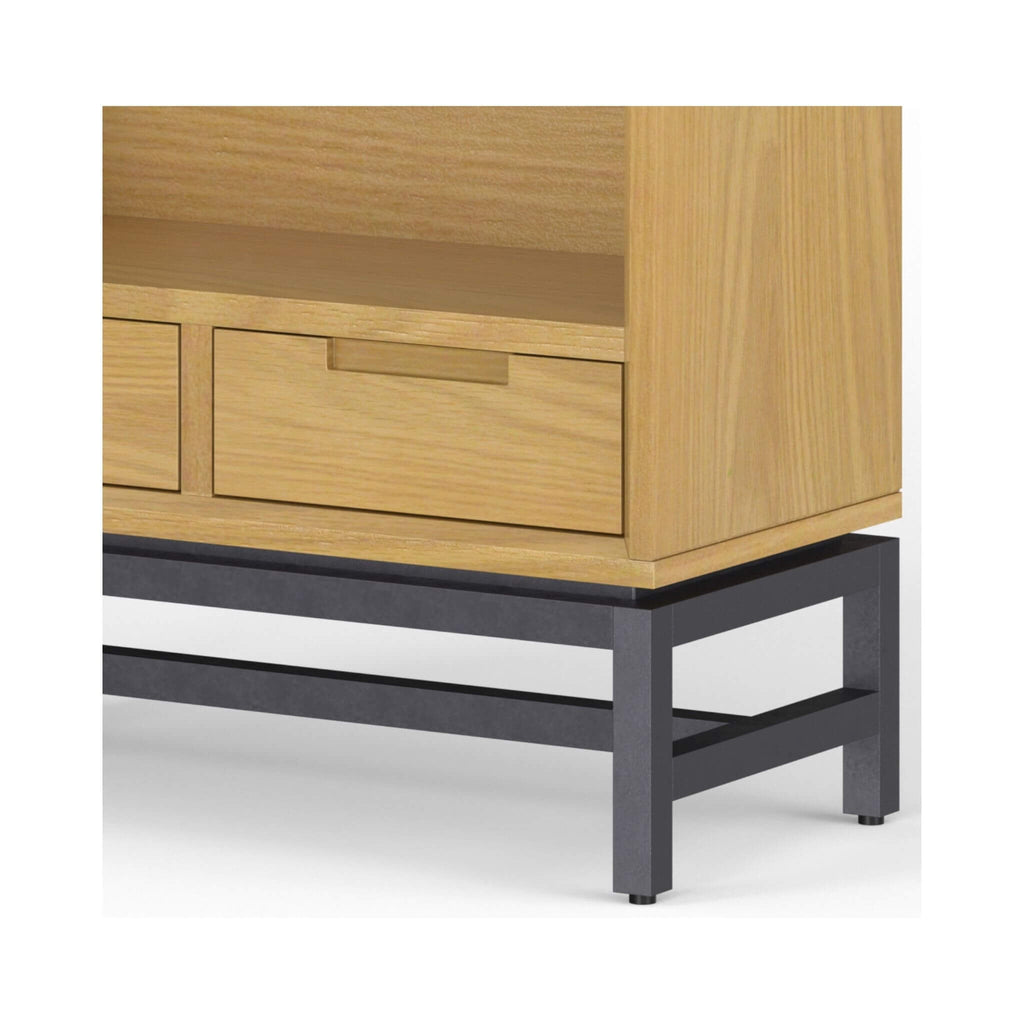 Nuvia Banting Mid-Century Oak Veneer Bookcase With Adjustable Shelves (SAK54087)
