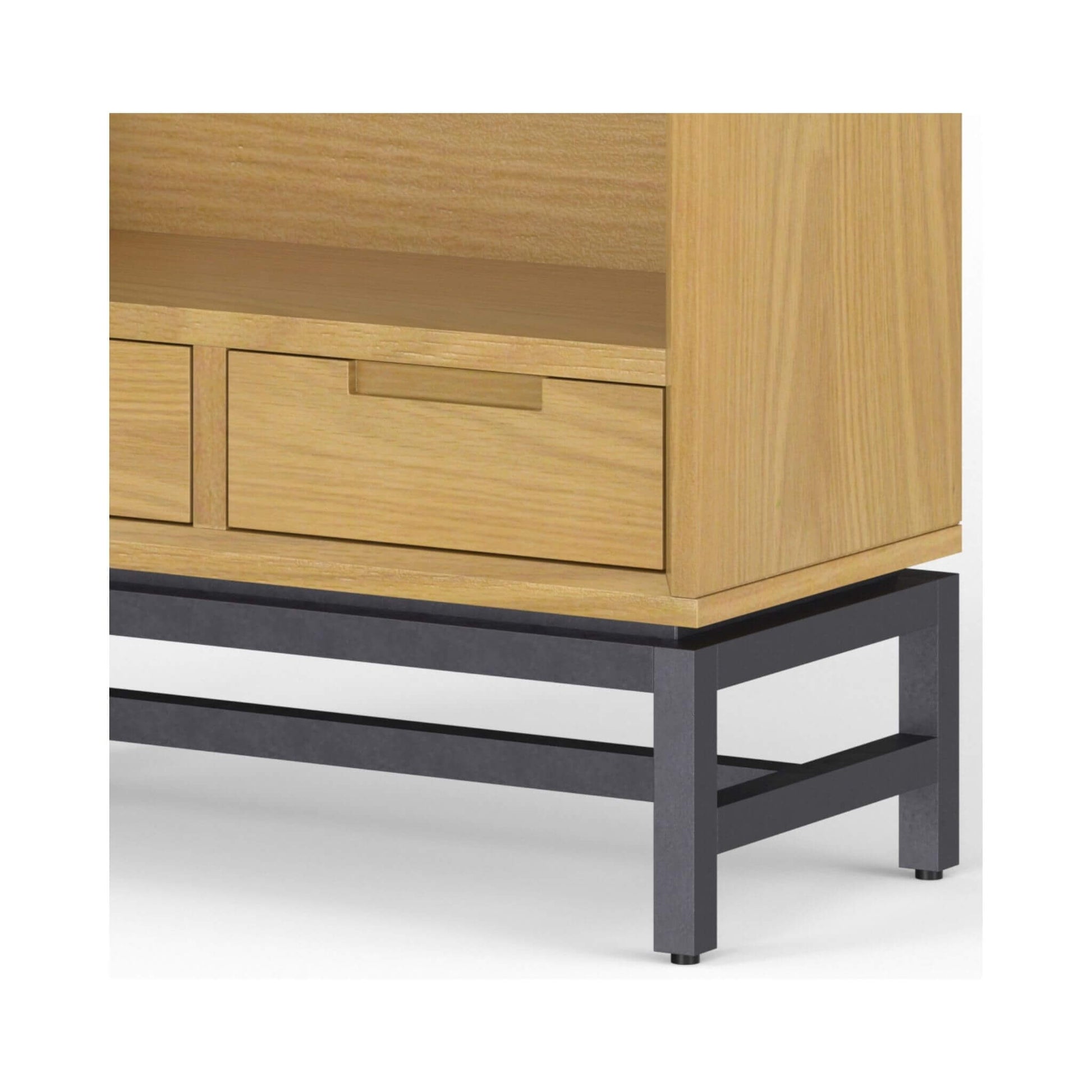 Nuvia Banting Mid-Century Oak Veneer Bookcase With Adjustable Shelves (SAK54087)
