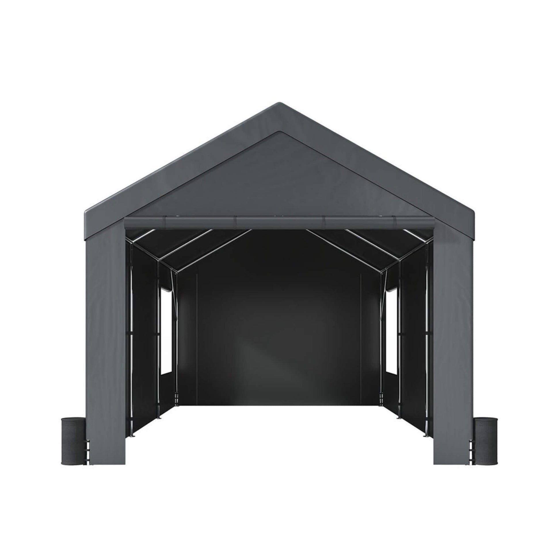 [12X20FT] Alora Heavy-Duty Outdoor Premium Garage Tarp Canopy Shelter W/ Removable Sidewalls (SAK94615)