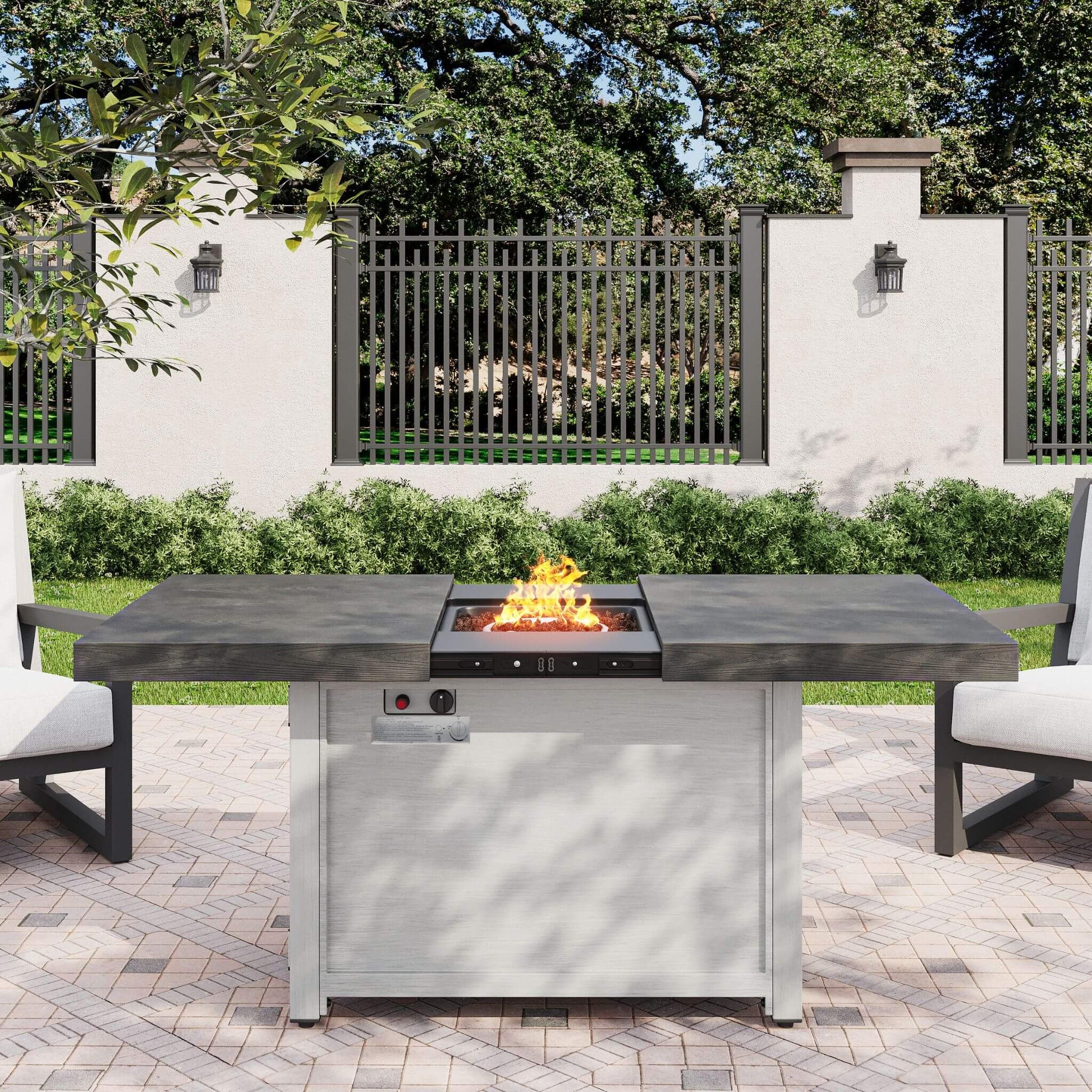 Alora Premium 50K BTU Rectangle Outdoor Aluminum Fire Pit Table (SAK70248)