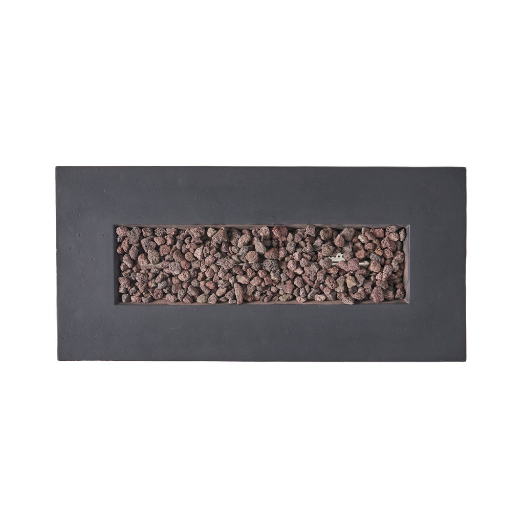 Alora Premium Outdoor Contemporary 40K BTU Rectangular Propane Gas Fire Pit Table (SAK96153)