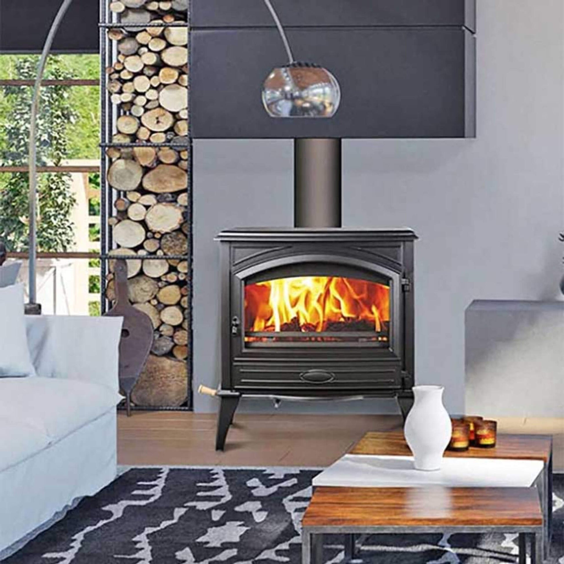 Amantii Lynwood Wood Burning Cast Iron Stove Fireplace [LYNWOOD-W76] (SAK25618)