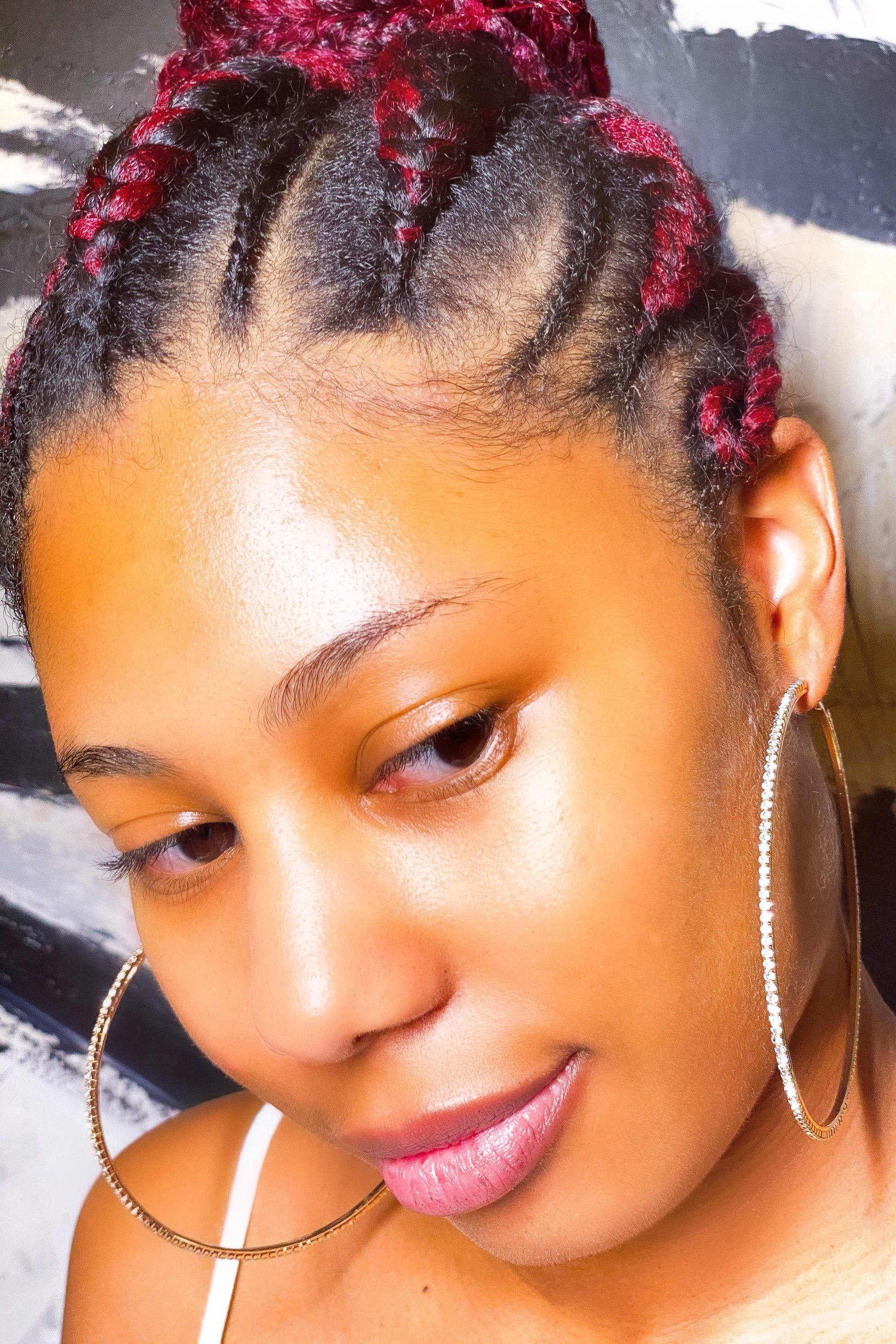 Large Textured Hoop Earrings Around The Way Girl Style