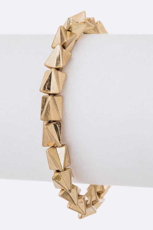 Arrowhead Nugget Stretch Bracelet Gold Beaded Women