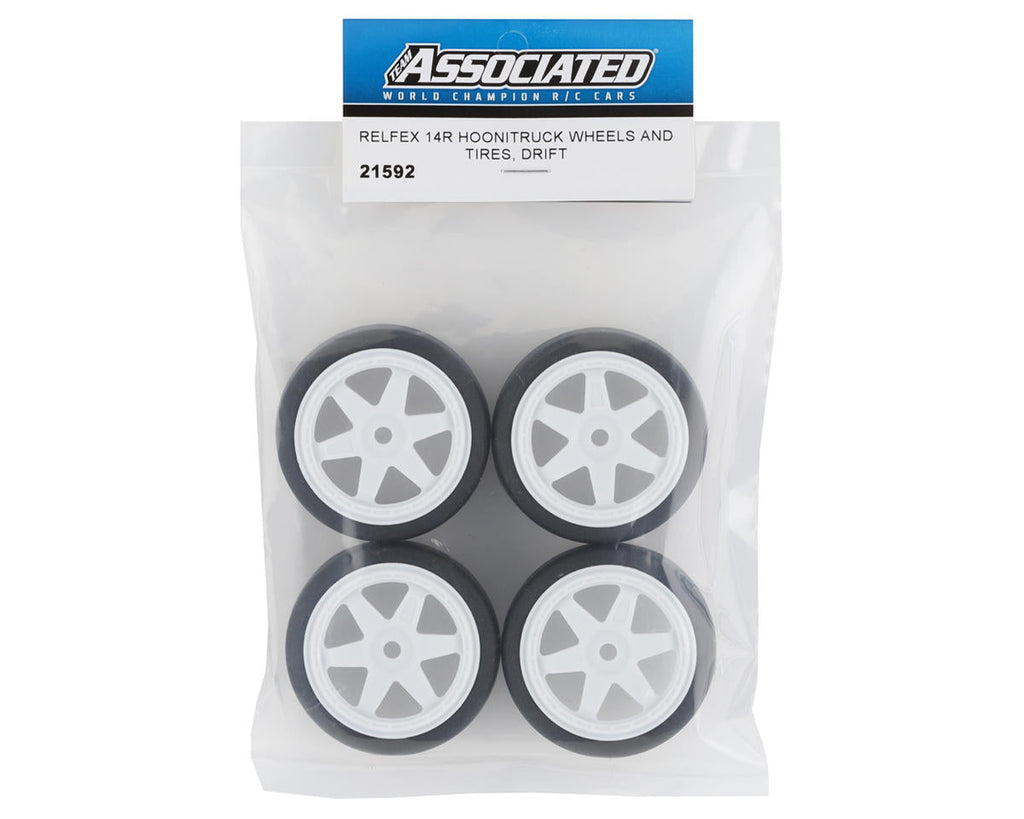 Team Associated Reflex 14R Hoonitruck Pre-Mounted Drift Tires and Wheels