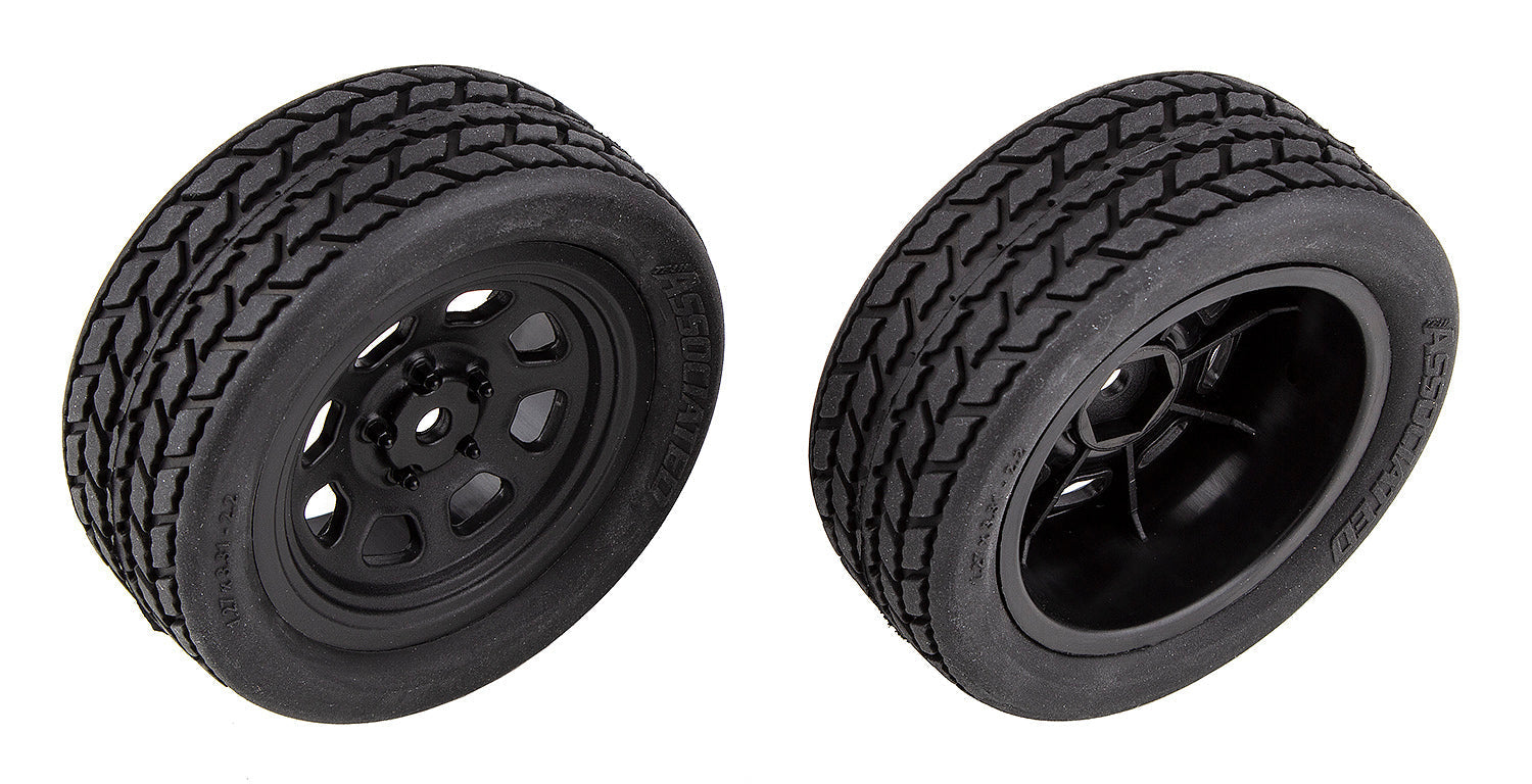 Team Associated SR10 Front Wheels with Street Stock Tires Mounted