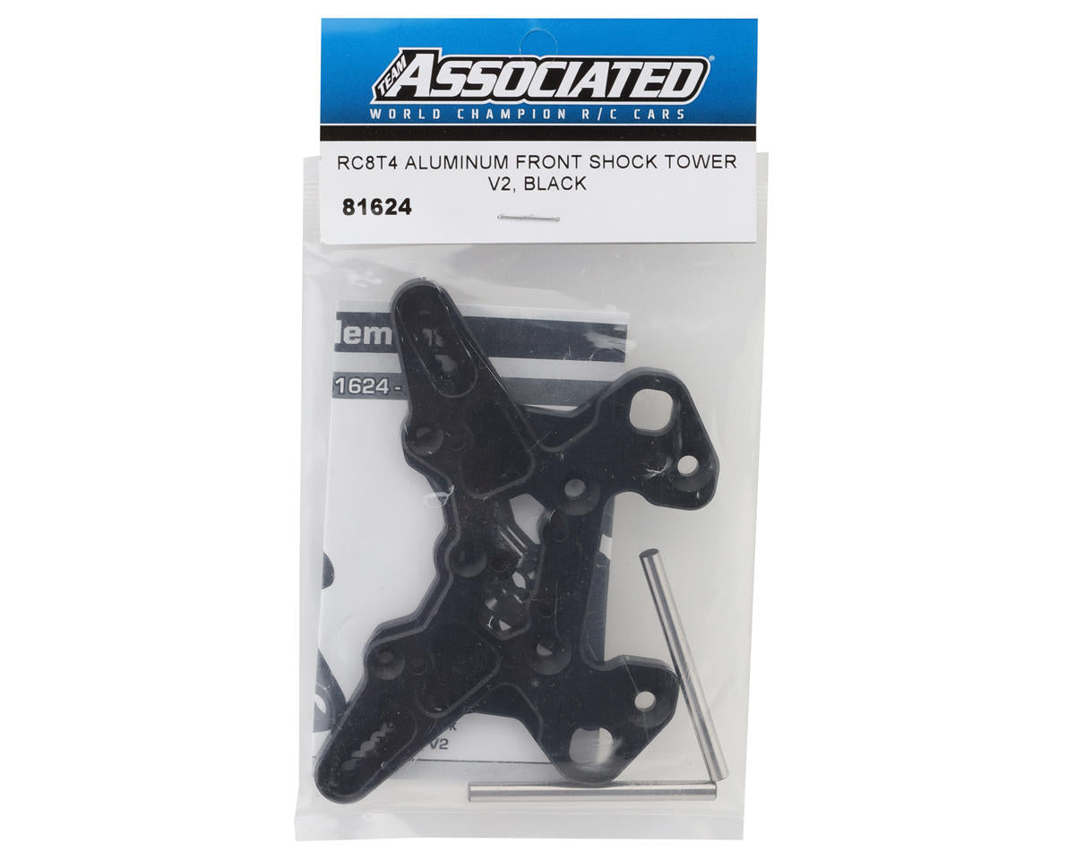 Team Associated RC8T4 V2 Black Aluminum Front Shock Tower
