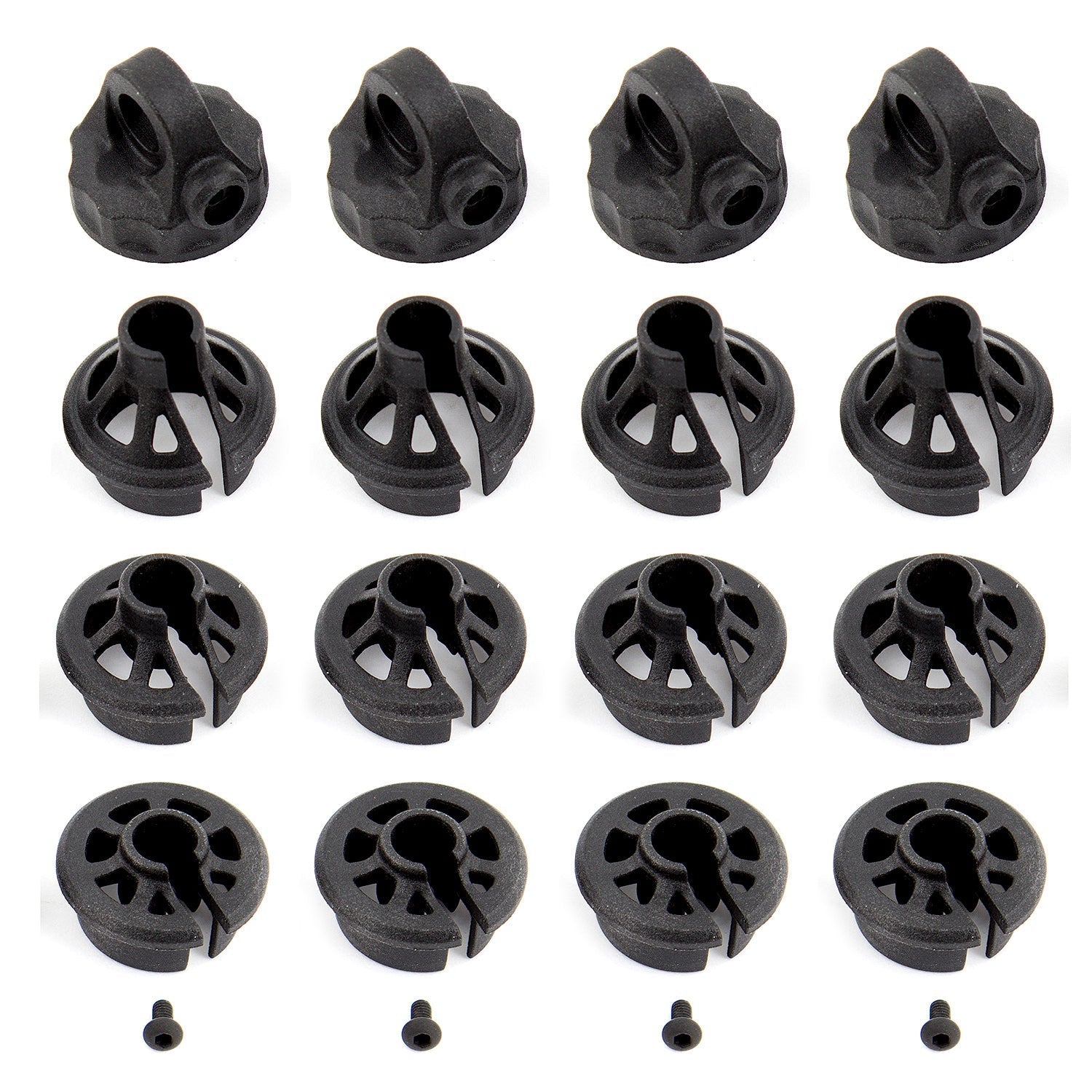 Team Associated Shock Caps and Spring Cups - RC10 B6 Shock Rebuild Set
