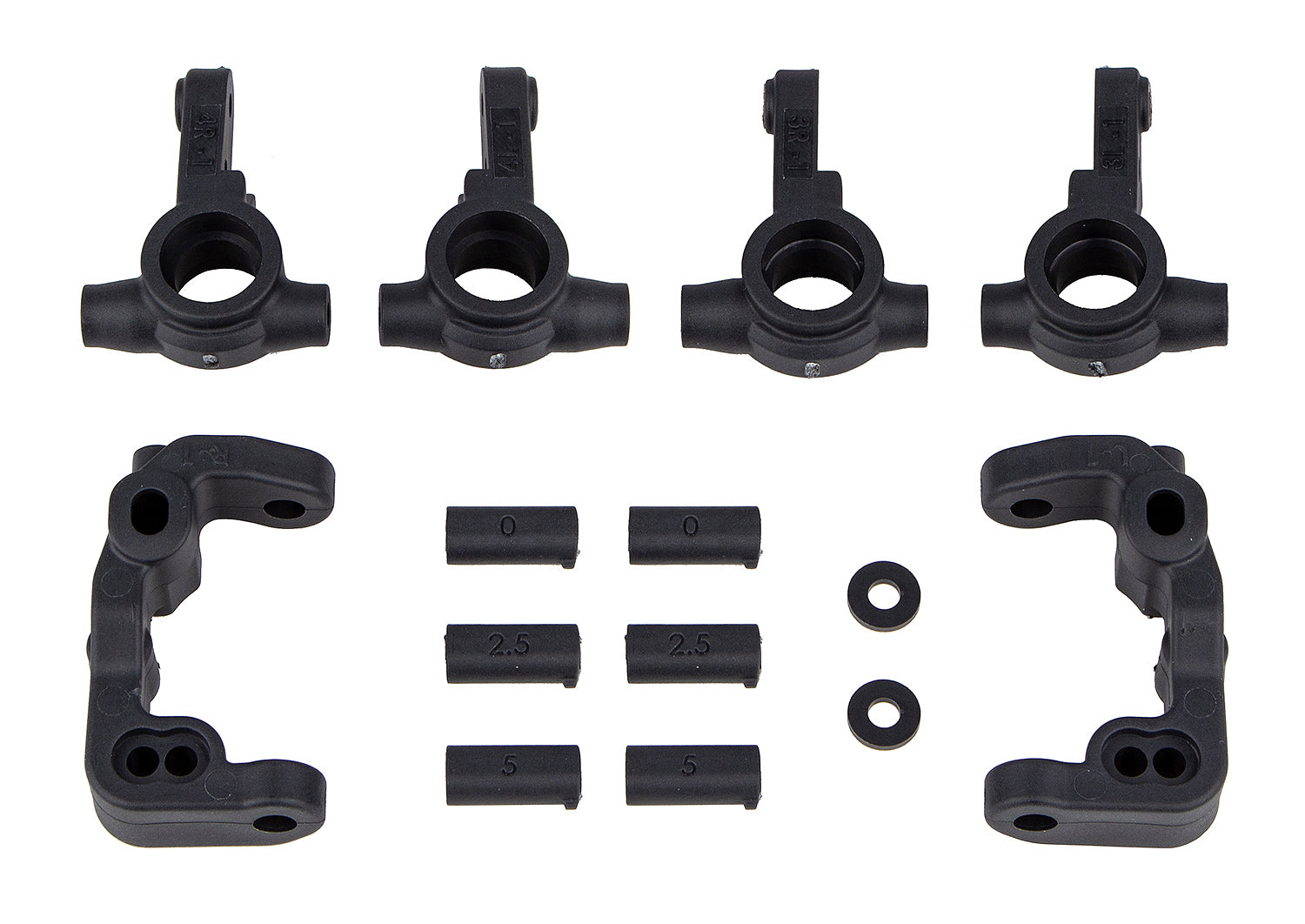 Team Associated RC10B6.4 1mm Scrub Caster and Steering Blocks Carbon