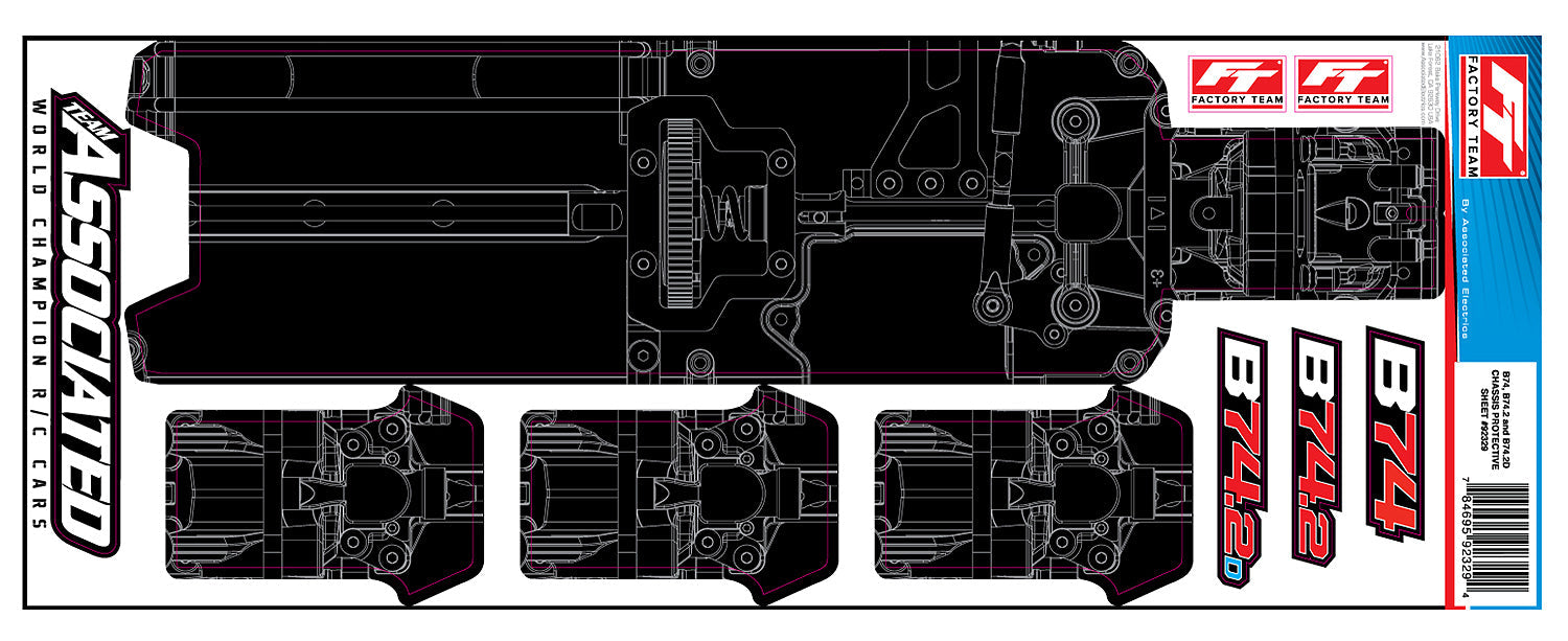 Team Associated RC10B74.2 Factory Team Printed Chassis Protective Sheet