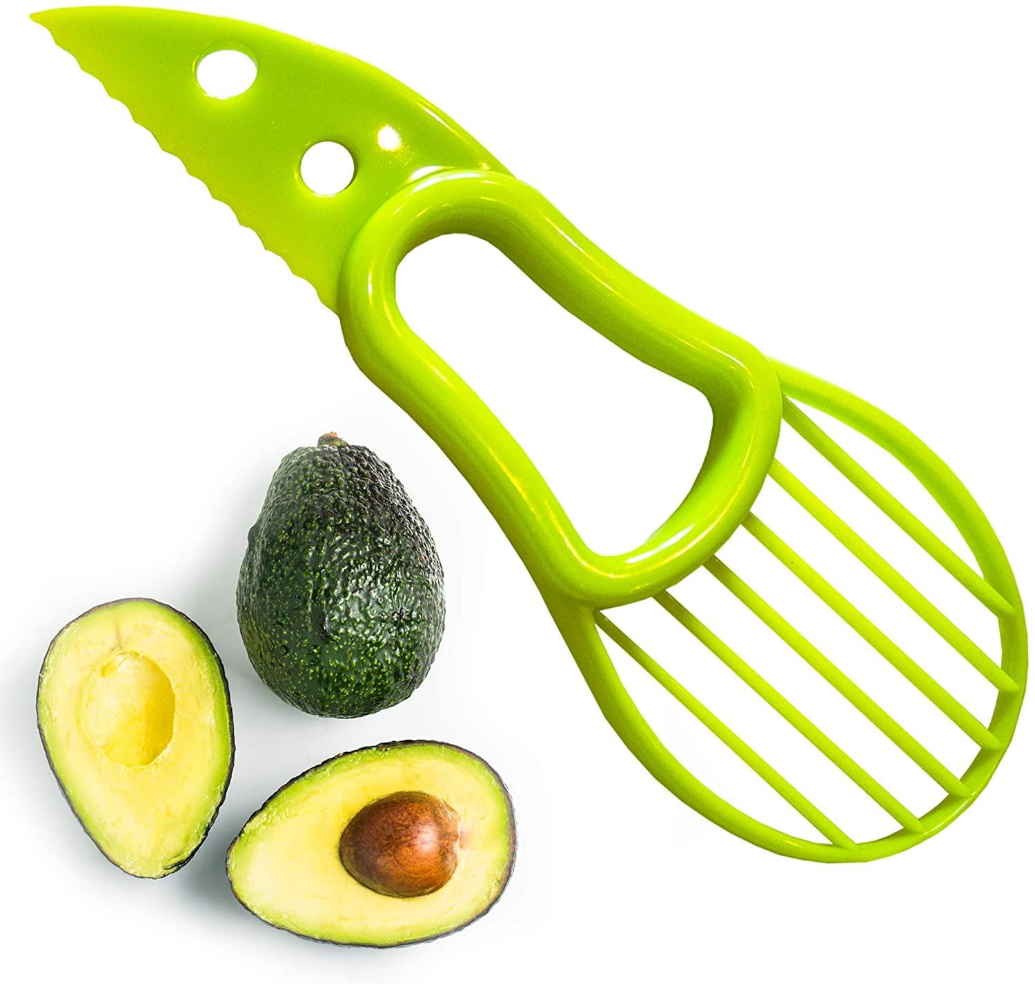 Avocado Slicer 3-in-1 Safe Plastic Blade Cutter Splitter Fan Slicer BPA Free