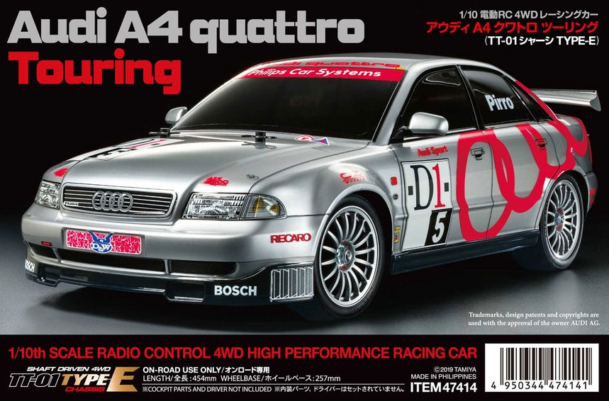 Tamiya 1/10 R/C Audi A4 Quattro Touring 4WD (TT-01 Type-E) 47414-A