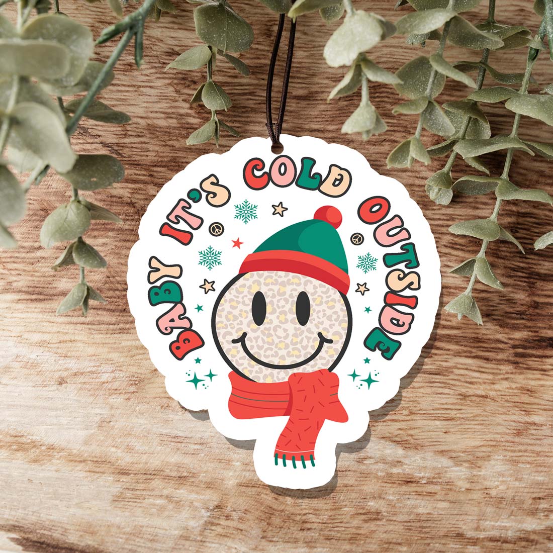 Holiday Hanging Air Freshener Car Home Closet Scented Ornament Baby Its Cold Freshie Winter