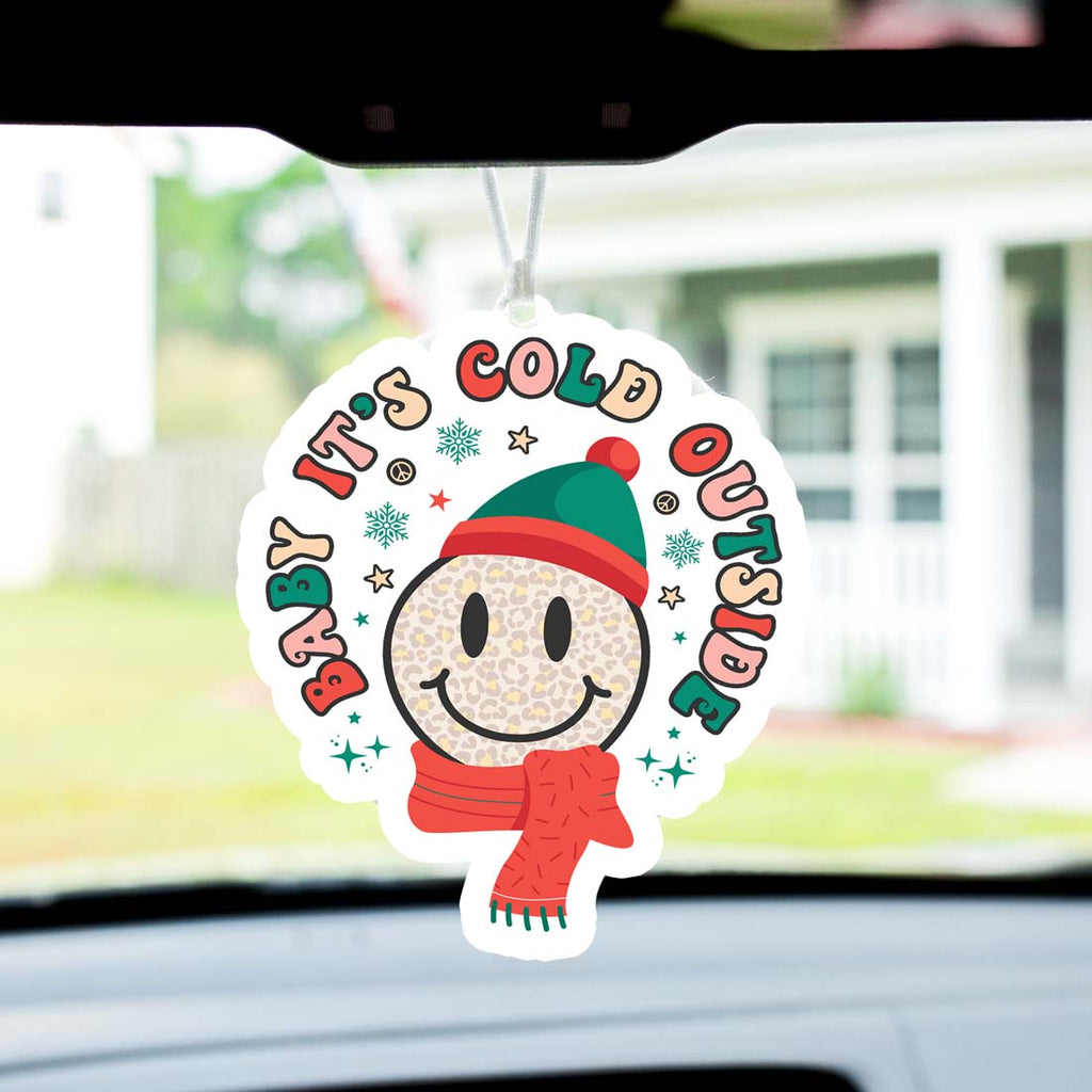 Holiday Hanging Air Freshener Car Home Closet Scented Ornament Baby Its Cold Freshie Winter