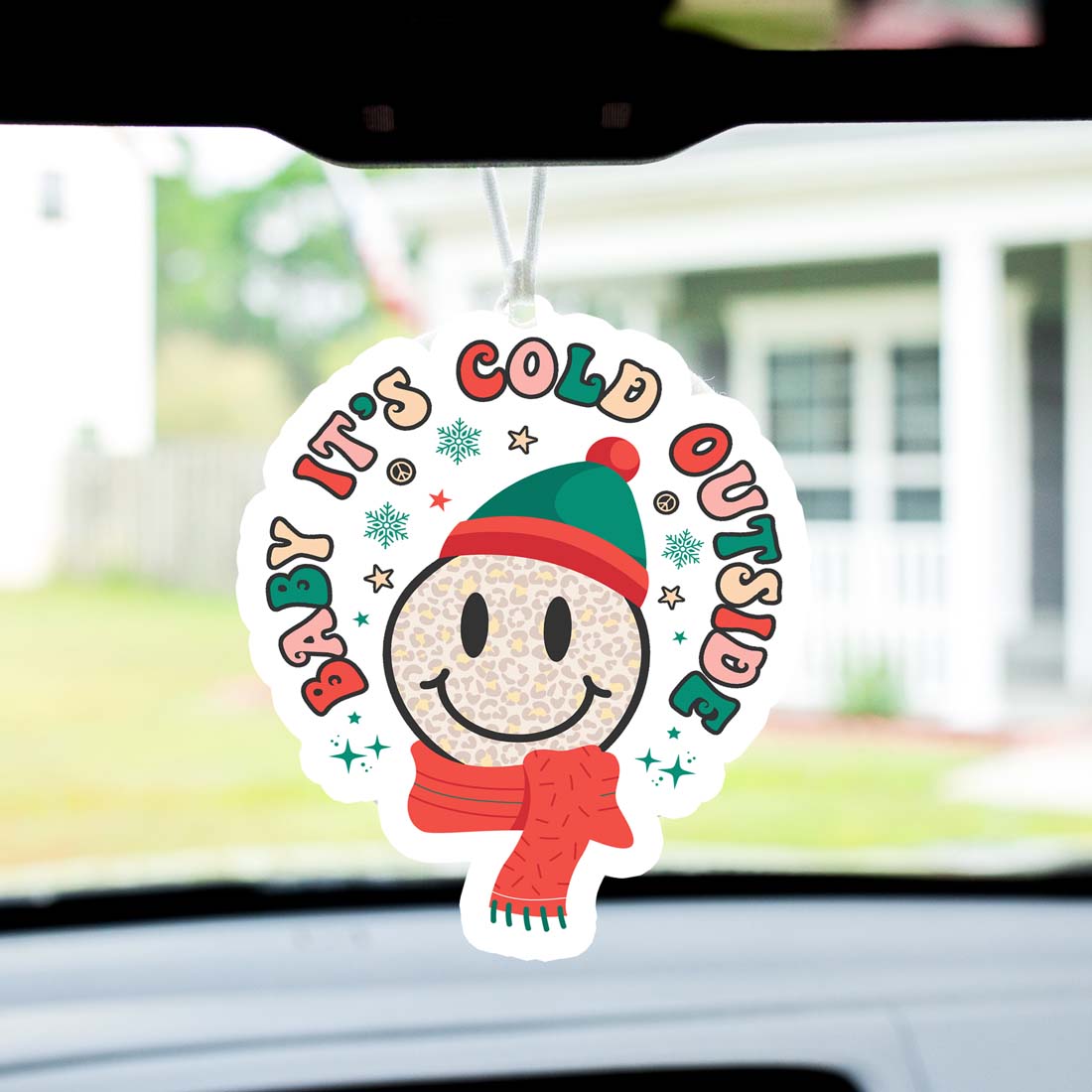 Holiday Hanging Air Freshener Car Home Closet Scented Ornament Baby Its Cold Freshie Winter