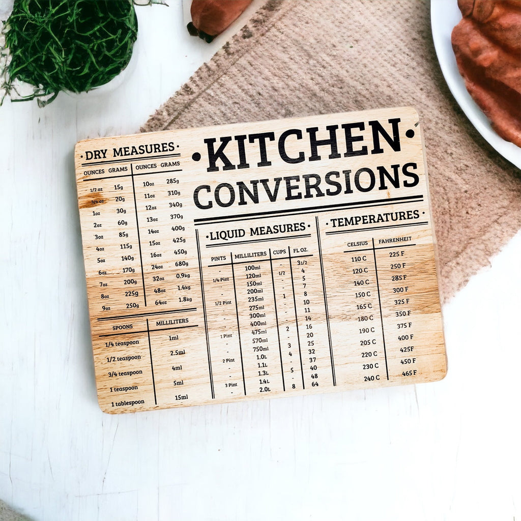 Bamboo Kitchen Conversion Board 12.75x10 Inch Measurement Countertop Decor Gift