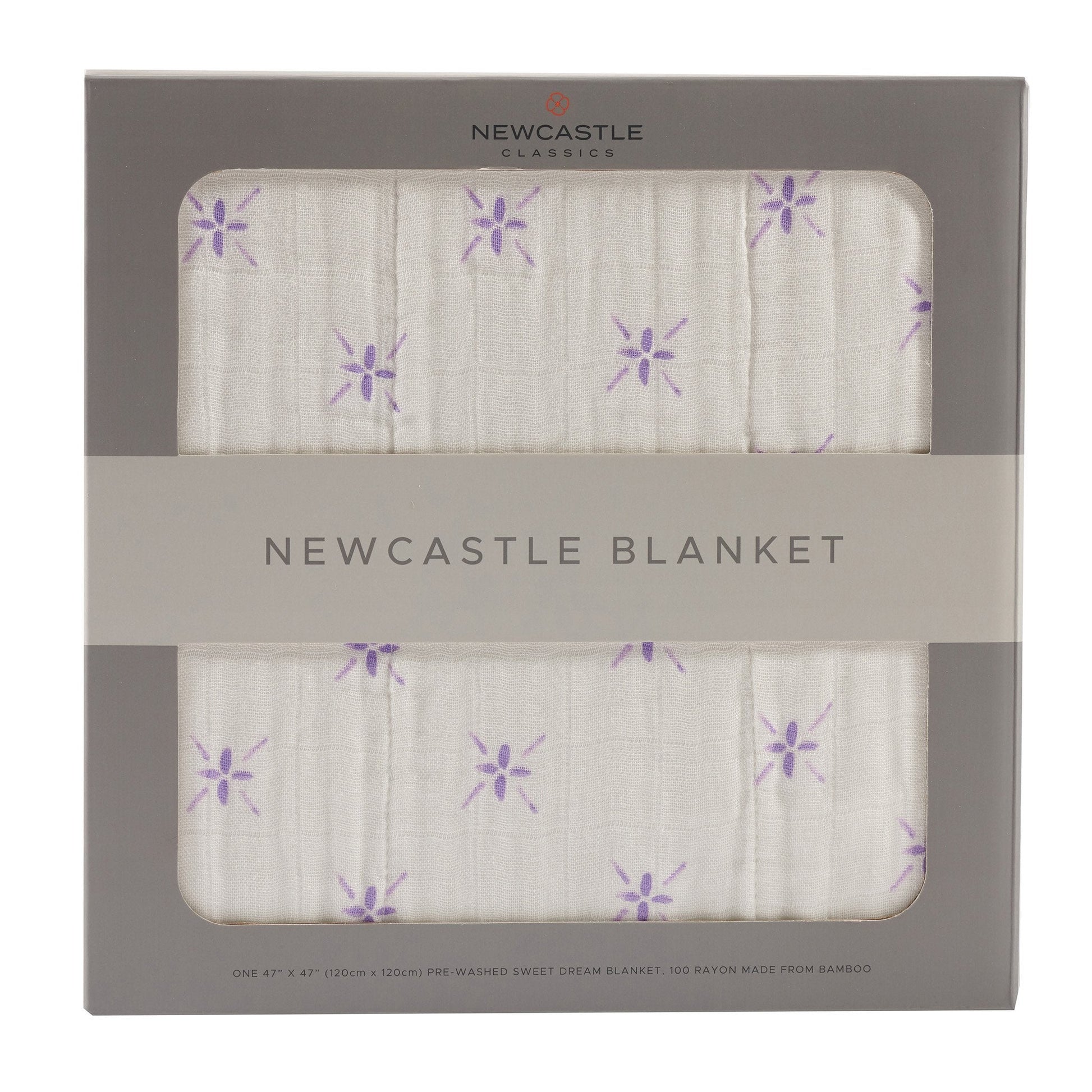 Bamboo Muslin Baby Blanket Watercolor Star 47x47 White