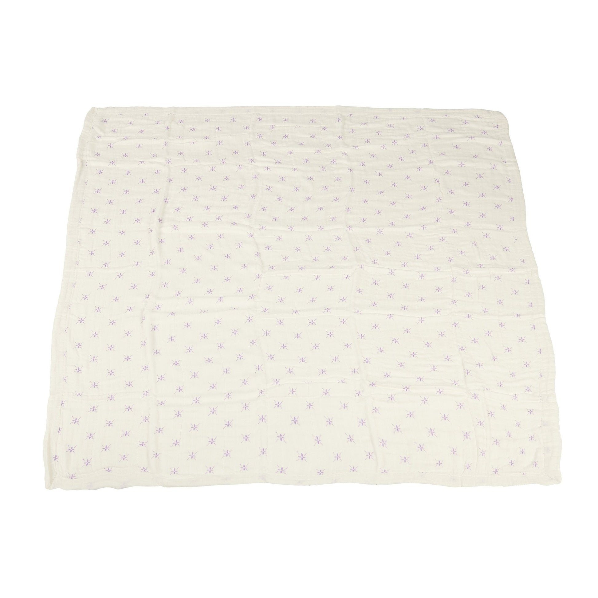 Bamboo Muslin Baby Blanket Watercolor Star 47x47 White