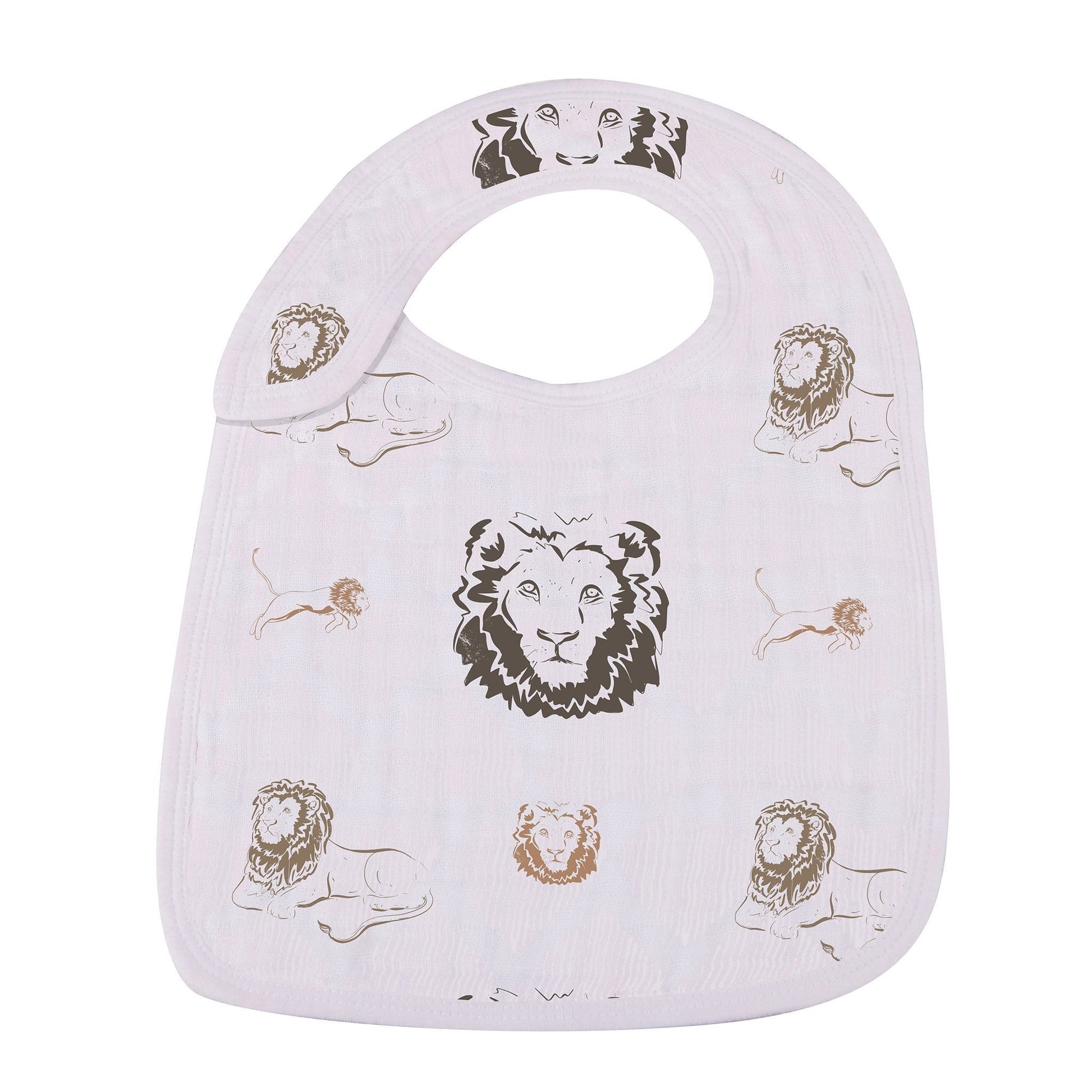 Bamboo Muslin Baby Snap Bibs 3 Pack Savannah Print Soft