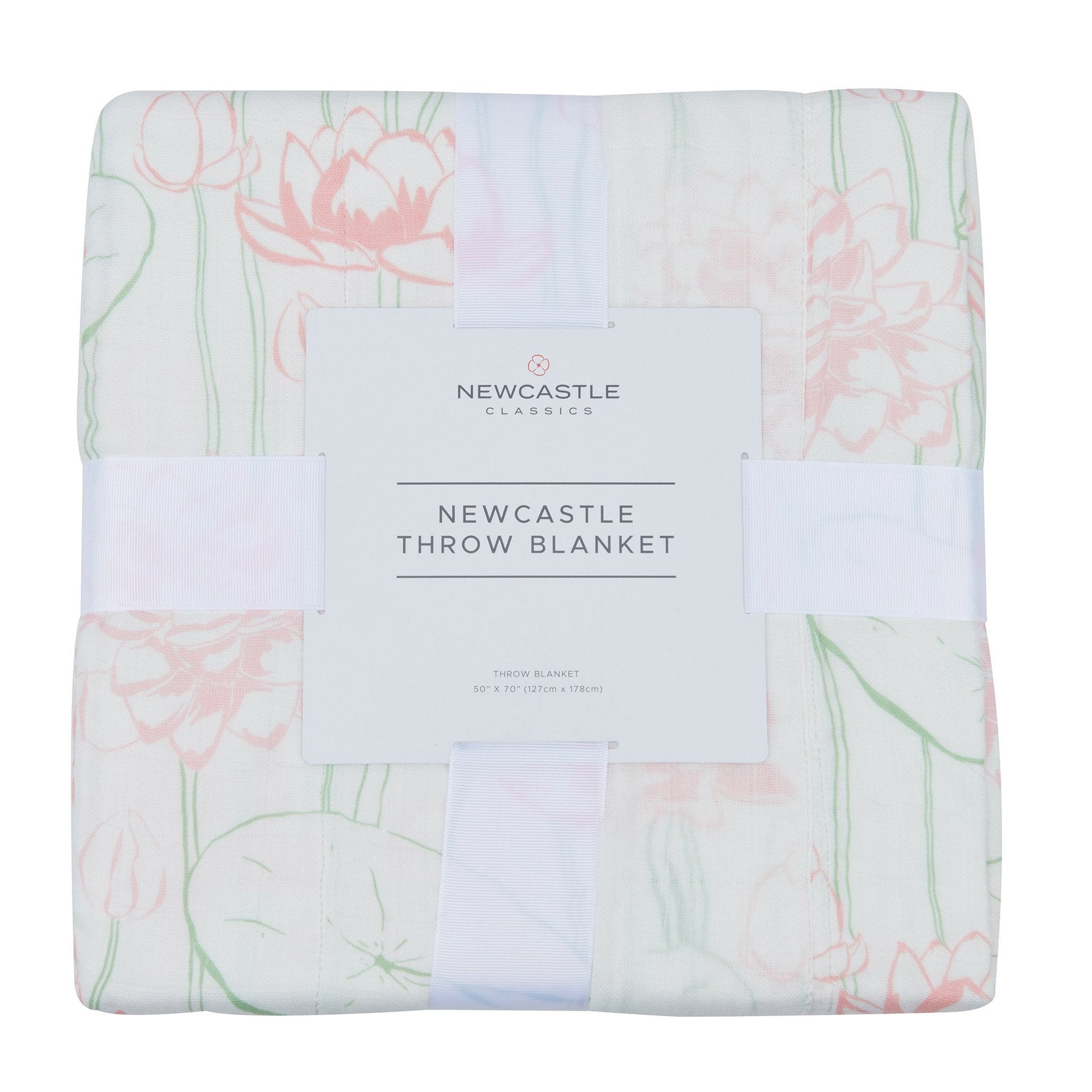 Bamboo Muslin Throw Blanket Water Lily Lightweight 50x70