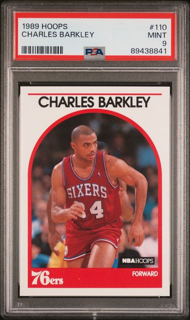 Graded 1989 Hoops Charles Barkley #110 Basketball Card PSA 9 Mint
