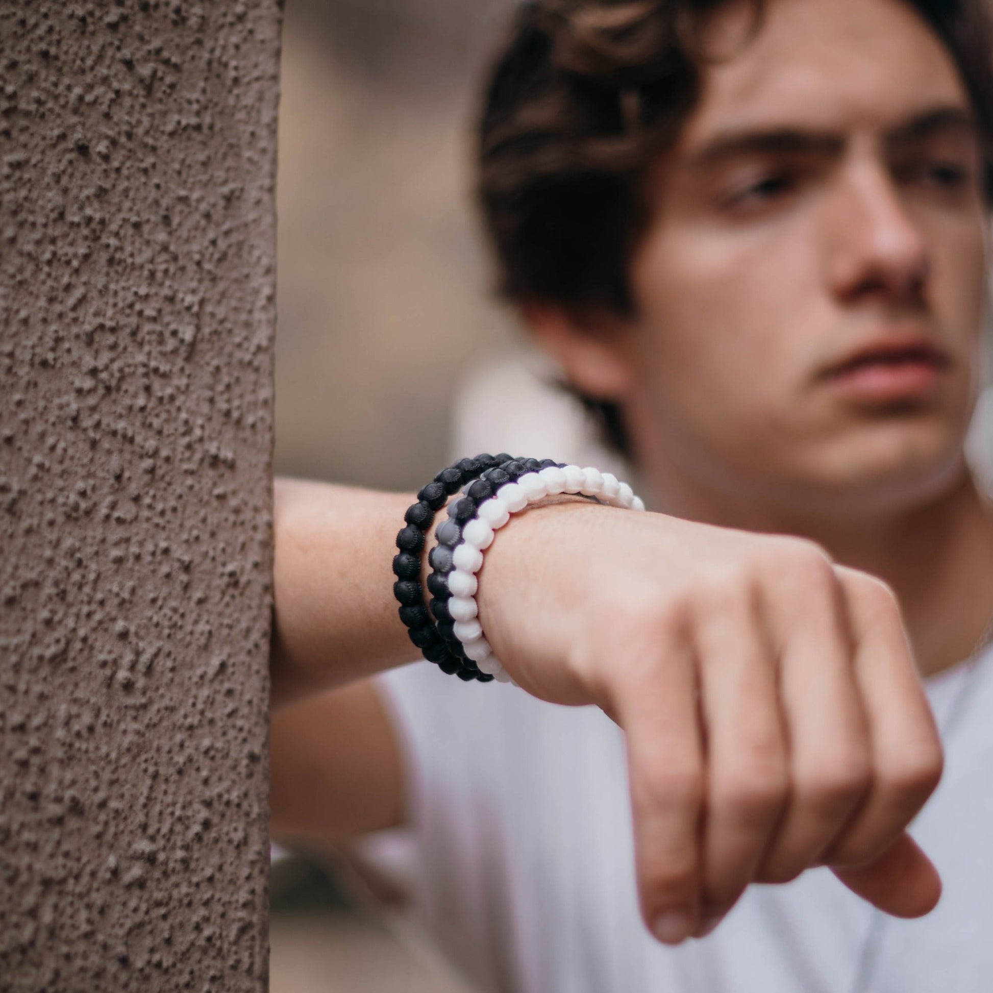 Power Band Baseball Bracelet | White