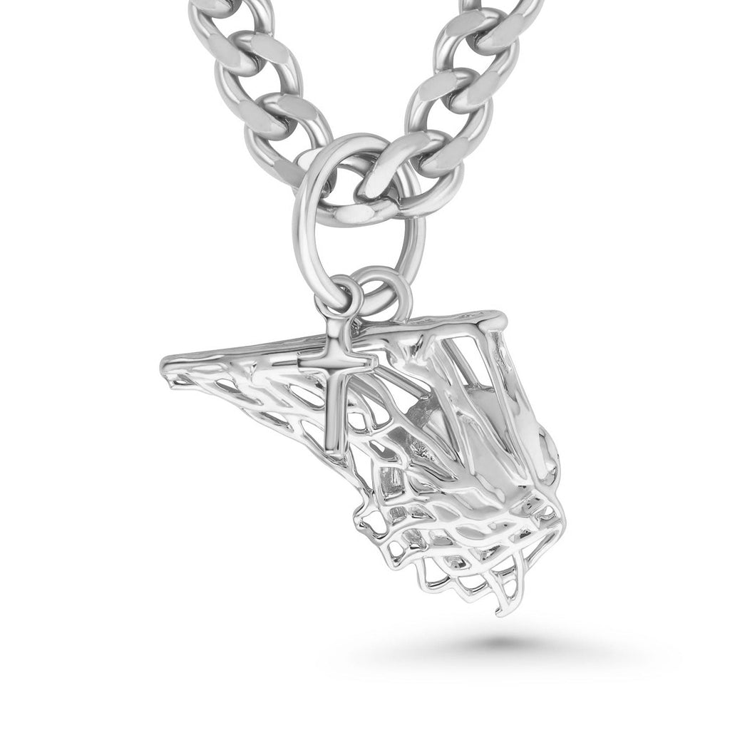 Basketball Net Dangle Cross Necklace