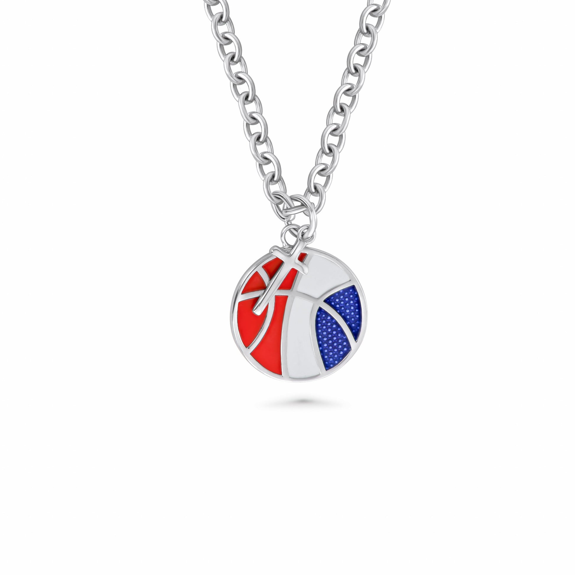 Basketball Dangle Cross Necklace