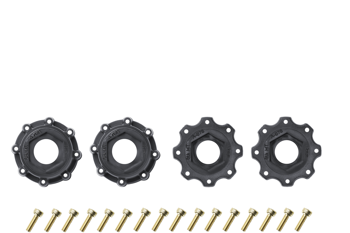 Louise R/C MT-MCross Sport 1/8 3.8" Monster Truck MFT Belted Tires, 17mm Hex (0" & 1/2" Offset)
