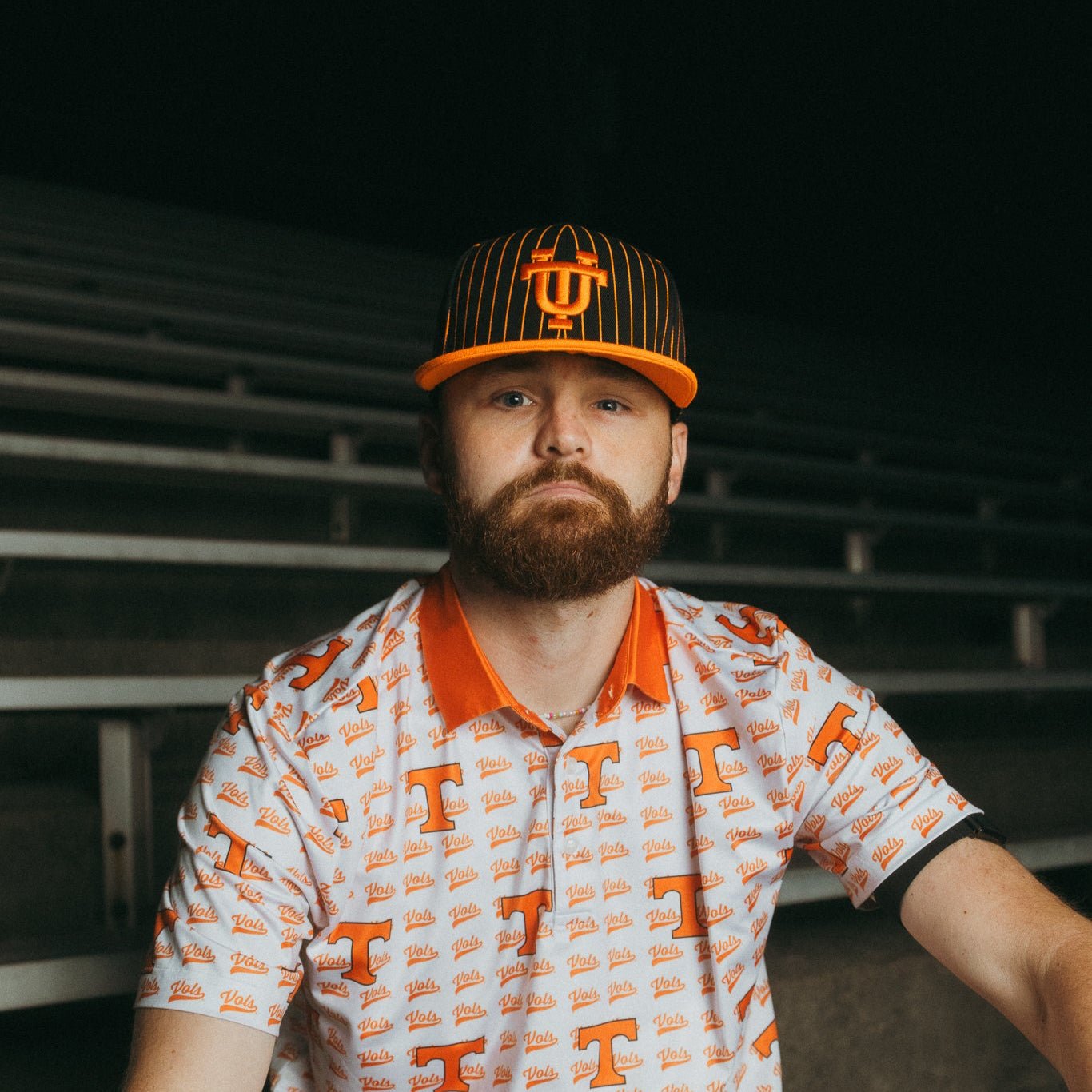 Black Pinstripe Interlocking UT