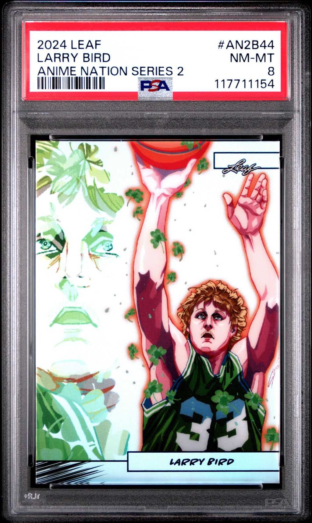 Graded 2024 Leaf Larry Bird #AN2B44 Anime Nation Series 2 /99 Basketball Card PSA 8 Near Mint