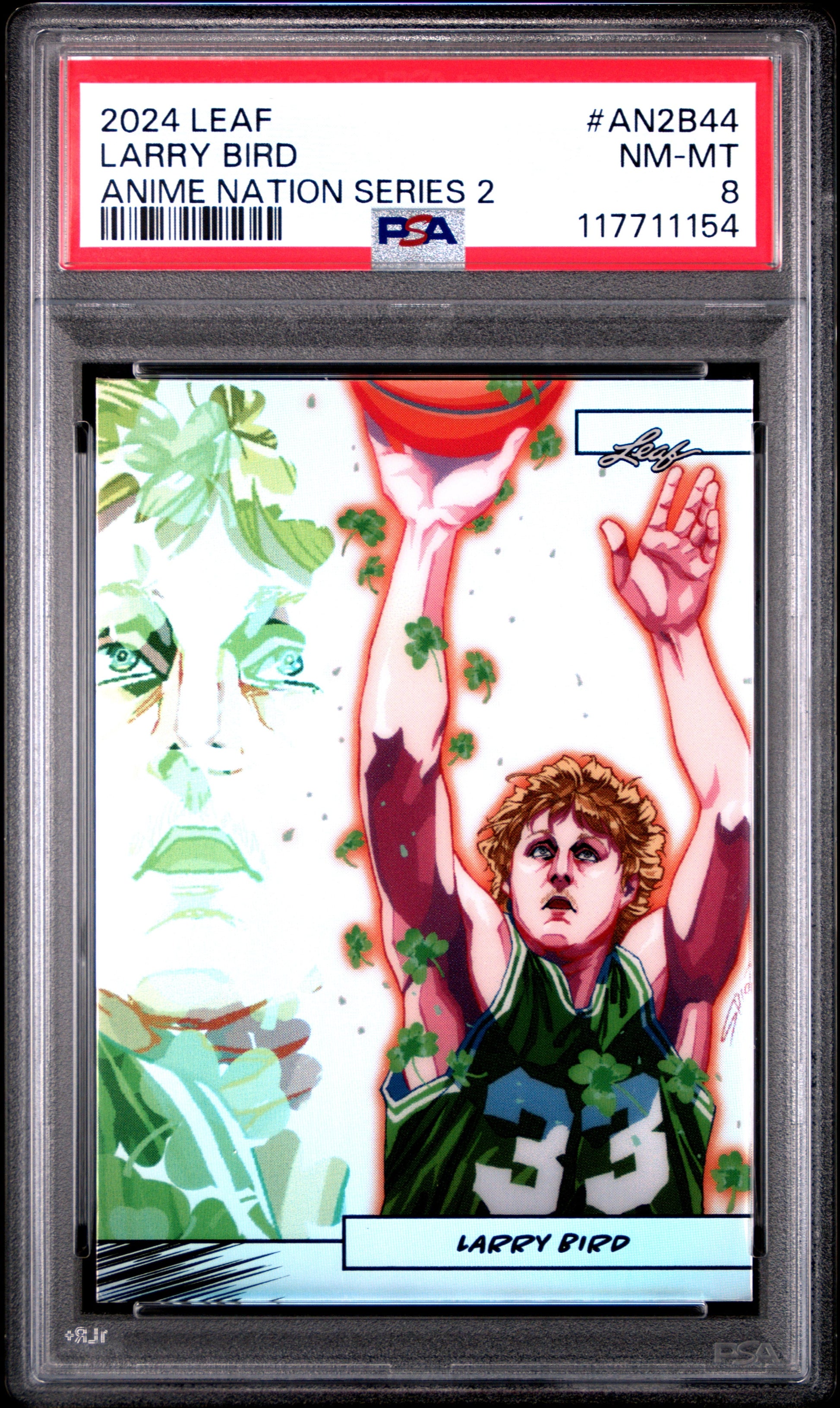 Graded 2024 Leaf Larry Bird #AN2B44 Anime Nation Series 2 /99 Basketball Card PSA 8 Near Mint