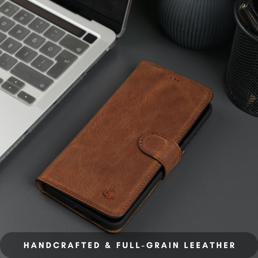 Buffalo Leather Samsung Galaxy S24 Plus Wallet with Detachable Case