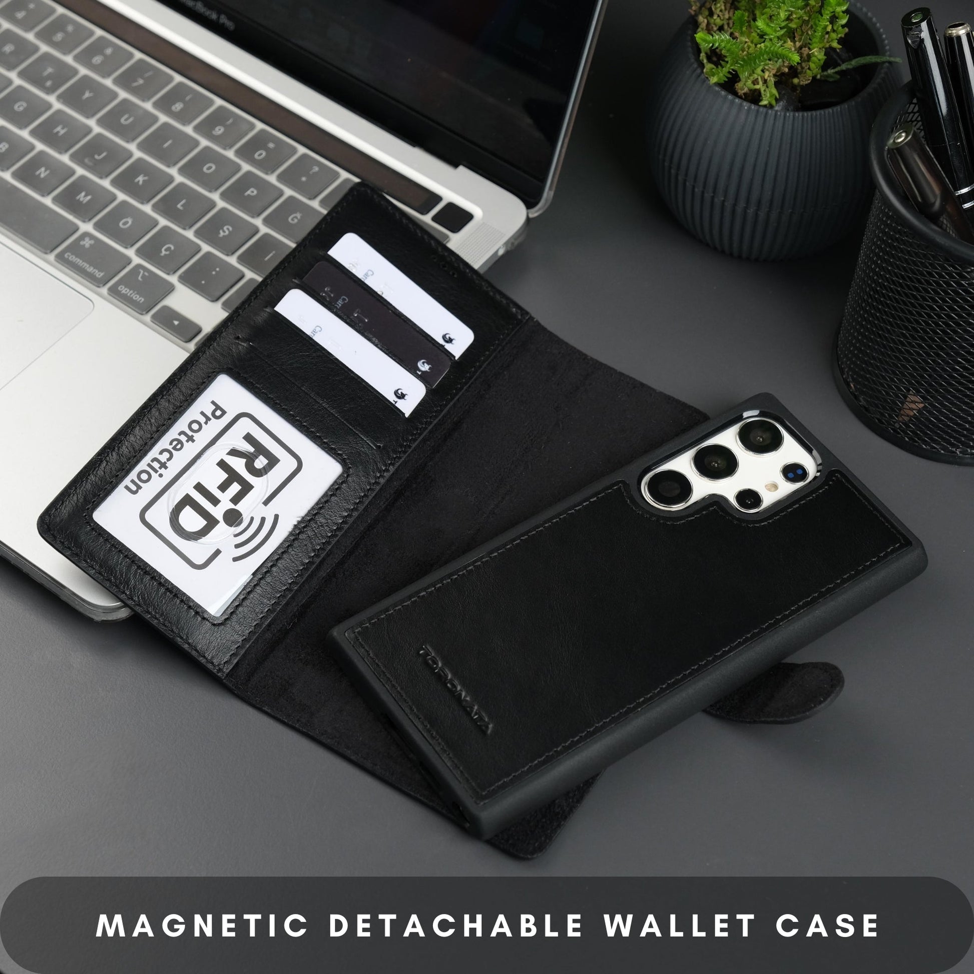 Buffalo Leather Samsung Galaxy S24 Ultra Wallet with Detachable Case