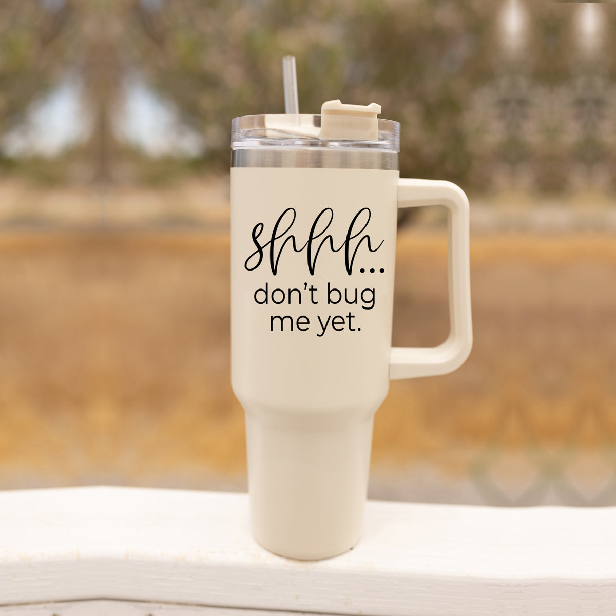 Don't Bug Me 40oz Insulated Tumbler With Handle Lid Straw Travel Mug